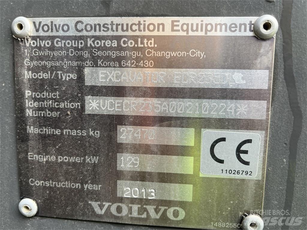 Volvo ECR 235 DL 大型油圧ショベル12t以上（パワーショベル・ユンボ）