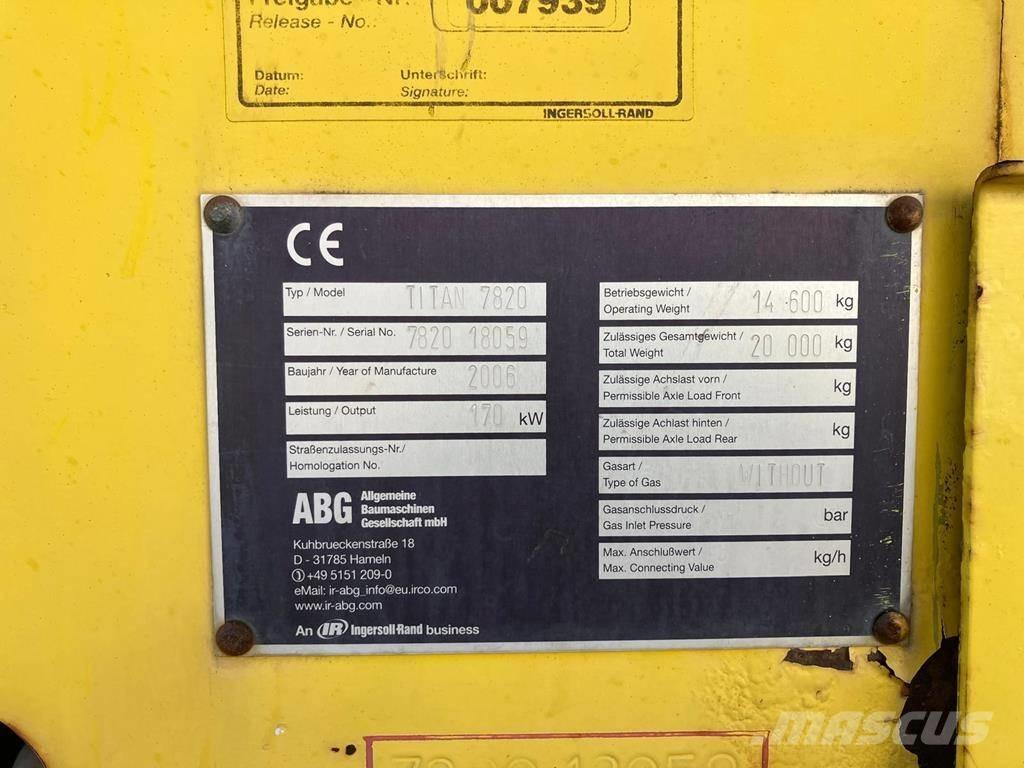 Volvo ABG 7820 アスファルトフィニッシャ