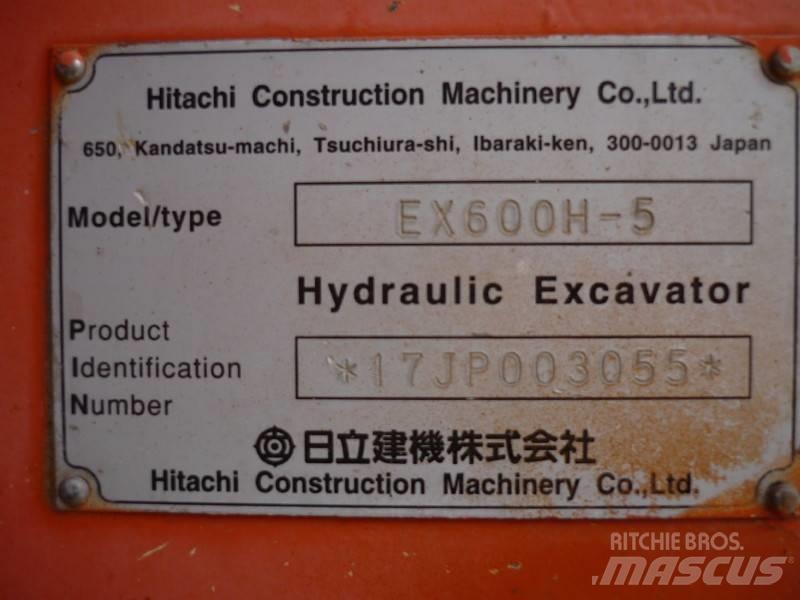 Hitachi EX 600 H-5 大型油圧ショベル12t以上（パワーショベル・ユンボ）