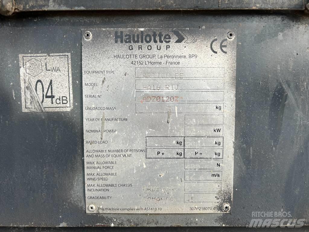 Haulotte HA16RTJ ブームリフト　屈伸型