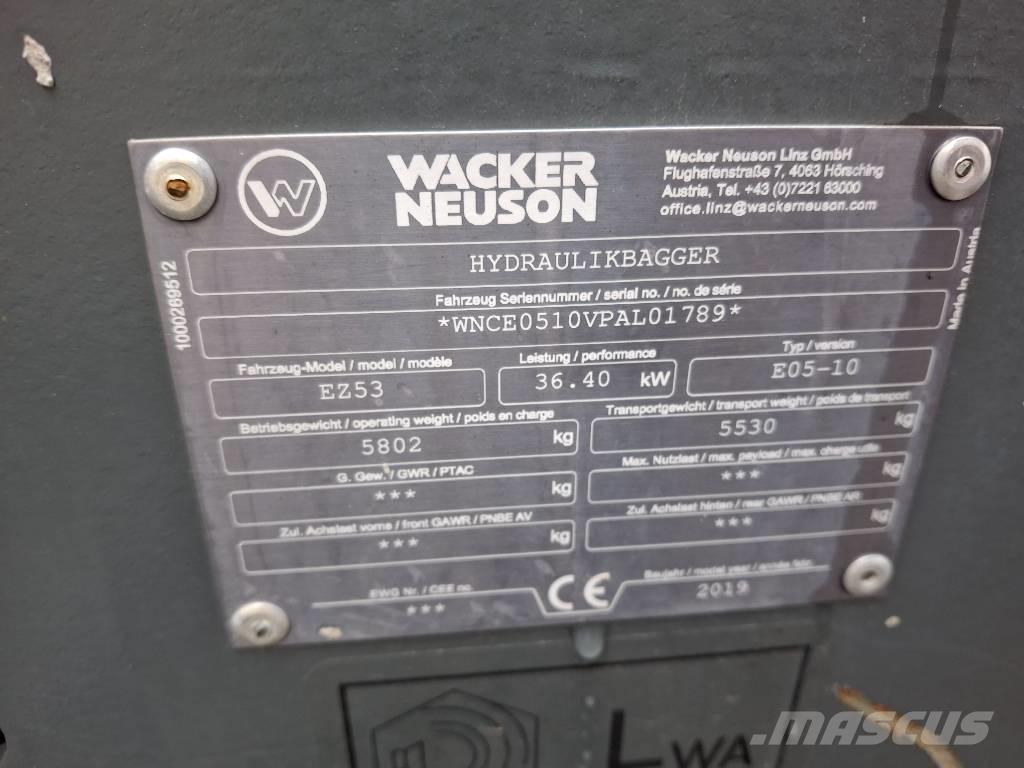 Wacker Neuson EZ 53 ミニ油圧ショベル 7t以下（ミニユンボ・ミニディガー）