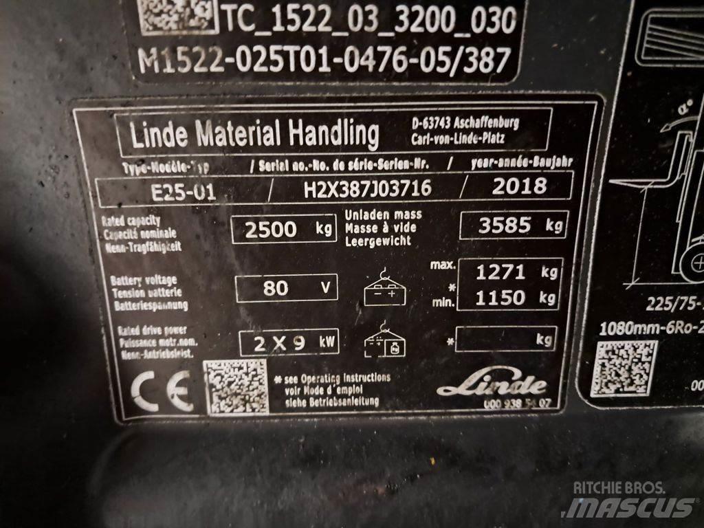 Linde E25-01 バッテリーフォークリフト