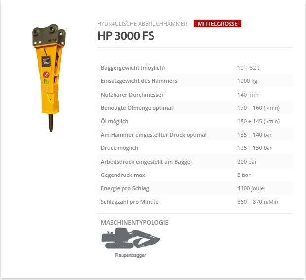 Indeco HP 3000 FS ハンマー／ブレーカ