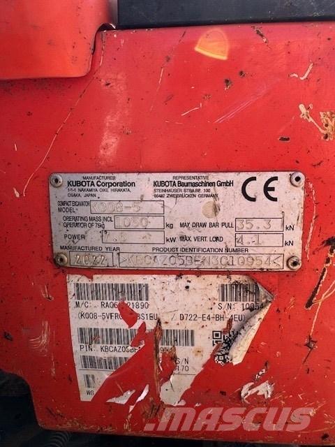 Kubota K 008-5 ミニ油圧ショベル 7t以下（ミニユンボ・ミニディガー）