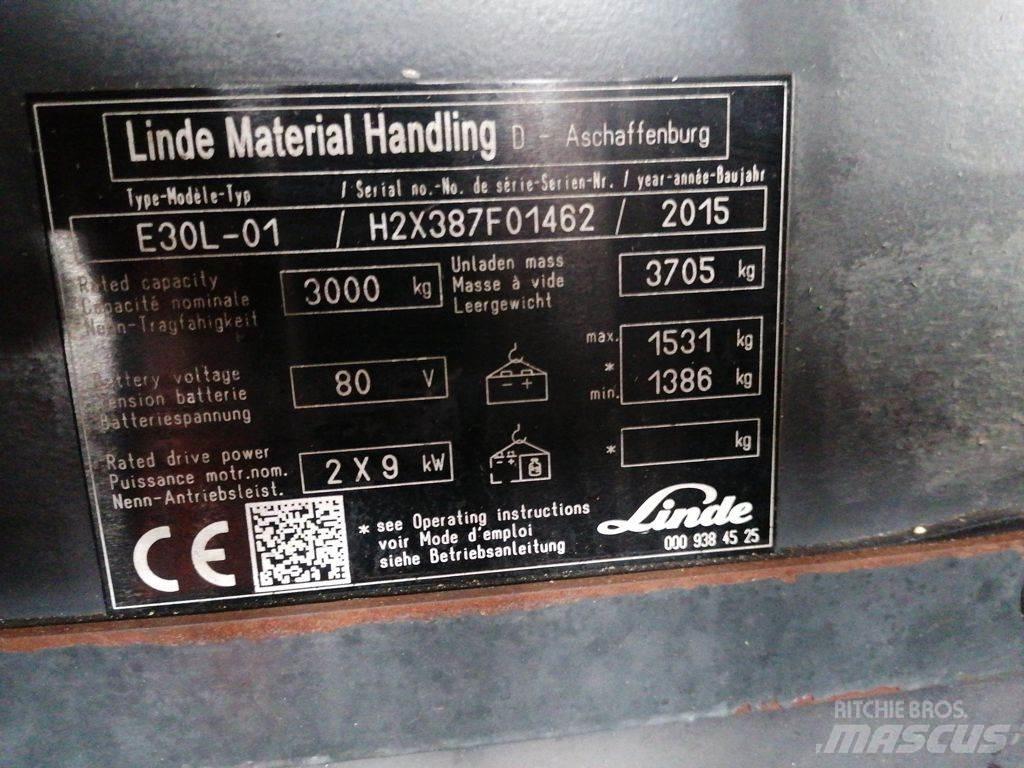 Linde E30L-01 バッテリーフォークリフト