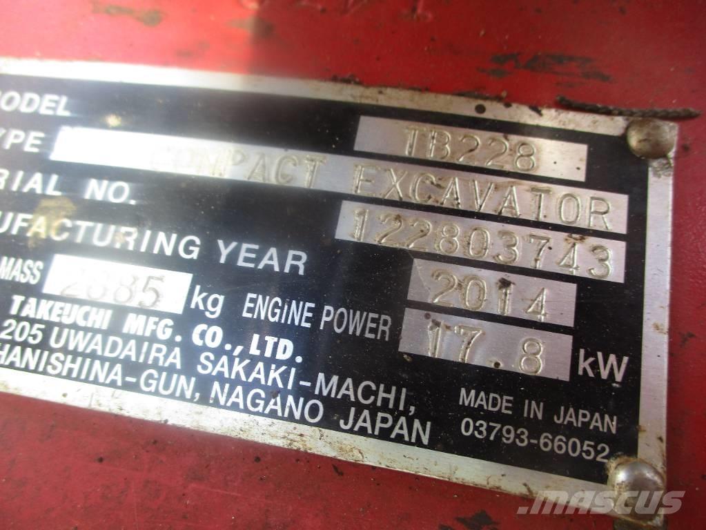 Takeuchi TB 228 ミニ油圧ショベル 7t以下（ミニユンボ・ミニディガー）