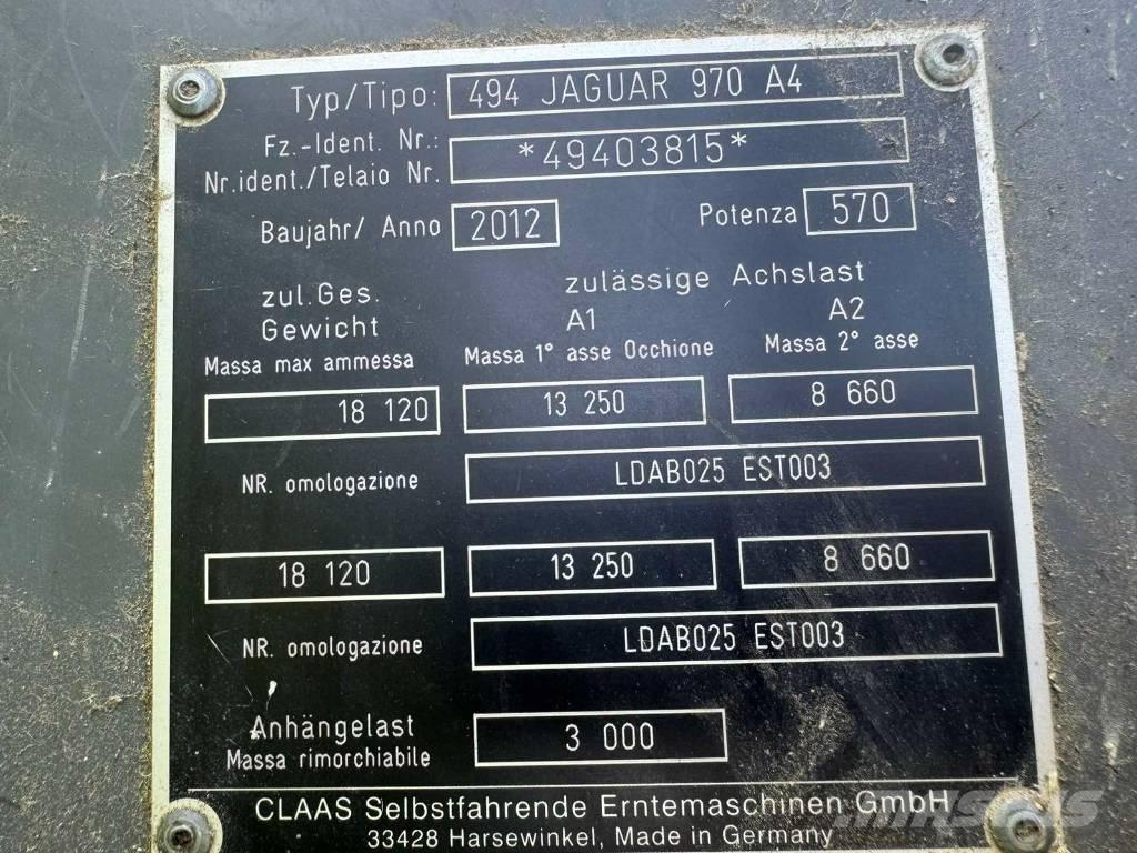 CLAAS Jaguar 970 自走式フォレージハーベスター