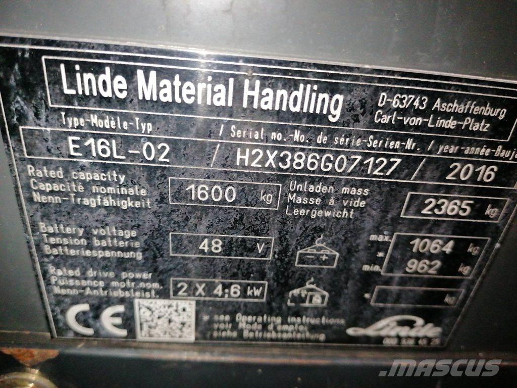 Linde E16L-02 バッテリーフォークリフト