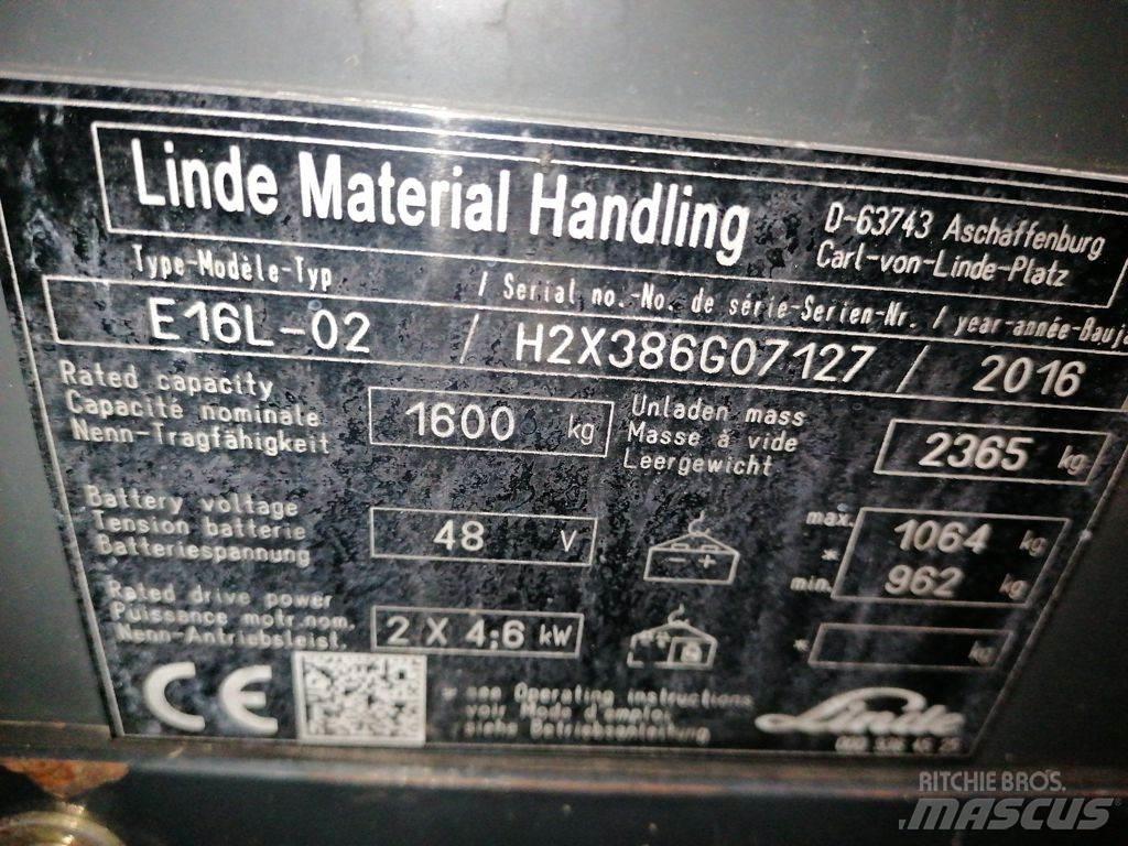Linde E16L-02 バッテリーフォークリフト