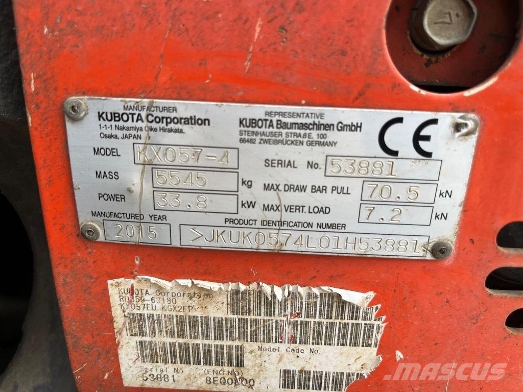 Kubota KX 057-4 ミニ油圧ショベル 7t以下（ミニユンボ・ミニディガー）