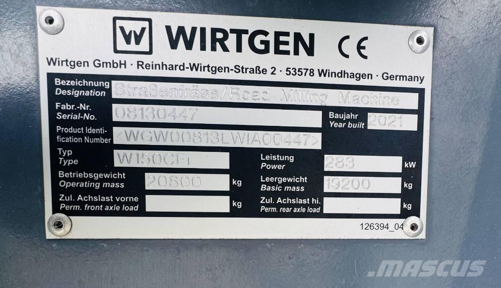 Wirtgen W 150 CFi アスファルトコールドミリングマシーン