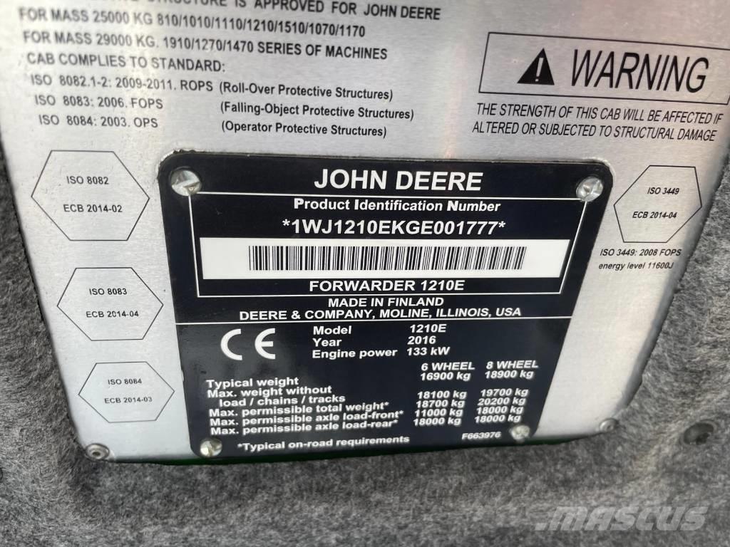 John Deere 1210 E フォワーダー