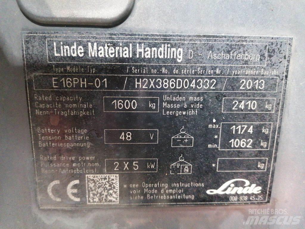 Linde E16PH-01 バッテリーフォークリフト