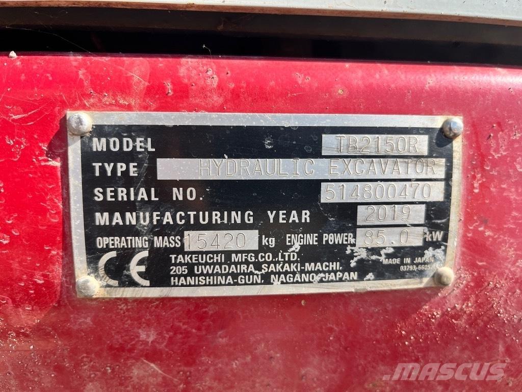 Takeuchi TB 2150 R 大型油圧ショベル12t以上（パワーショベル・ユンボ）