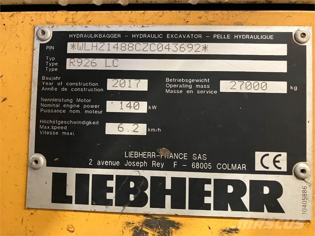 Liebherr R926 大型油圧ショベル12t以上（パワーショベル・ユンボ）