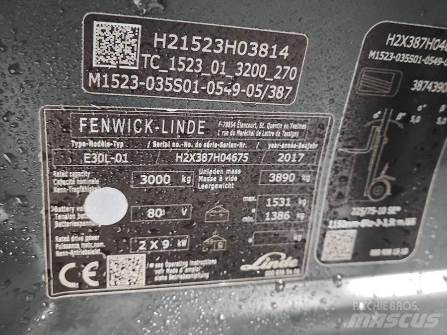 Linde E30L-01 バッテリーフォークリフト