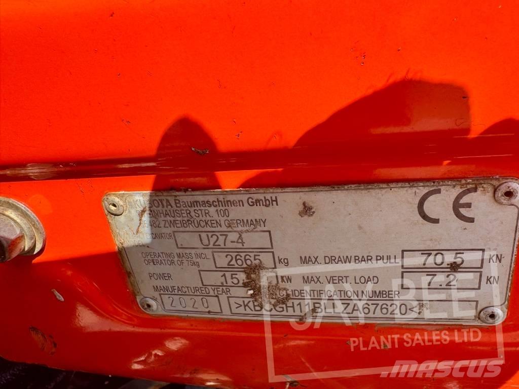 Kubota U 27-4 ミニ油圧ショベル 7t以下（ミニユンボ・ミニディガー）