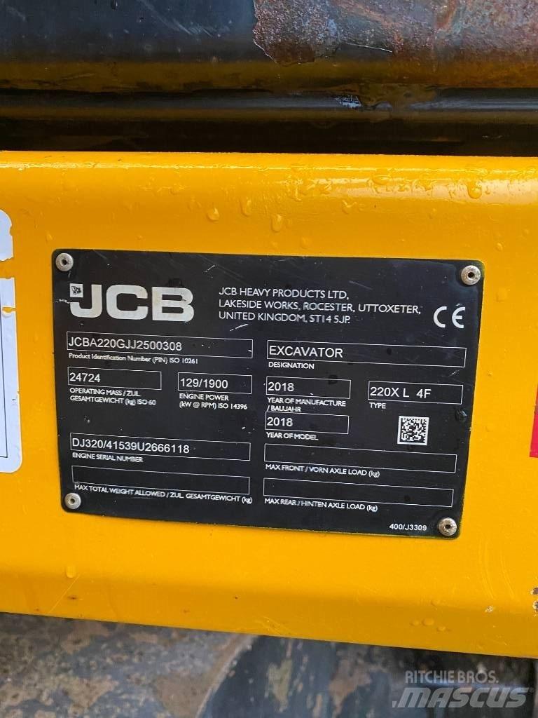 JCB 220 XL 大型油圧ショベル12t以上（パワーショベル・ユンボ）