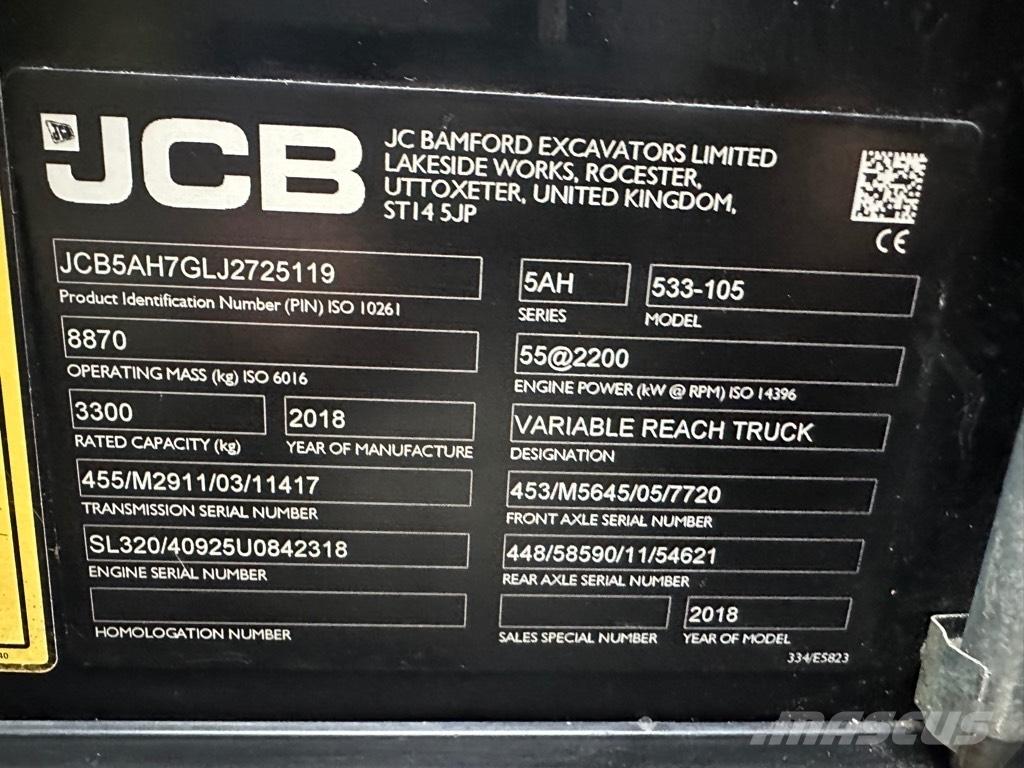 JCB 533-105 テレスコーピックハンドラー