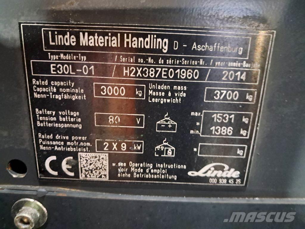 Linde E30L-01 バッテリーフォークリフト