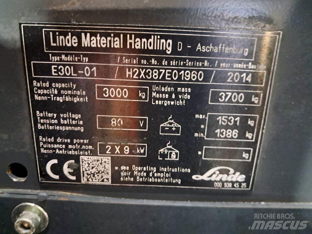 Linde E30L-01 バッテリーフォークリフト