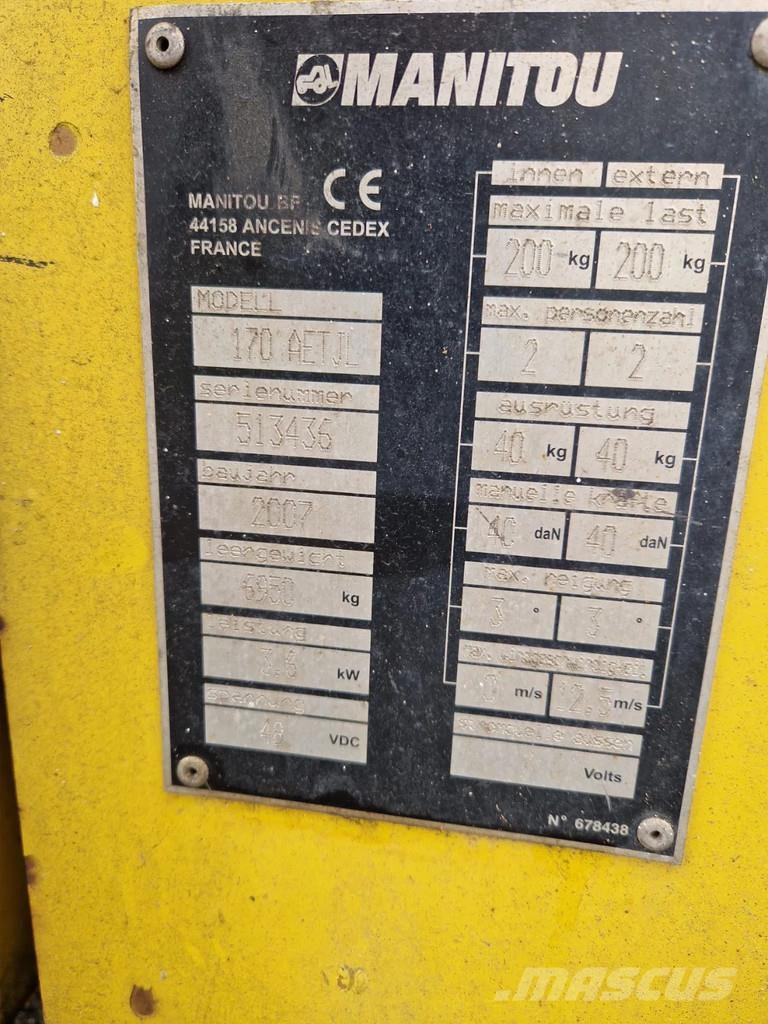 Manitou 170 AETJL ブームリフト　屈伸型