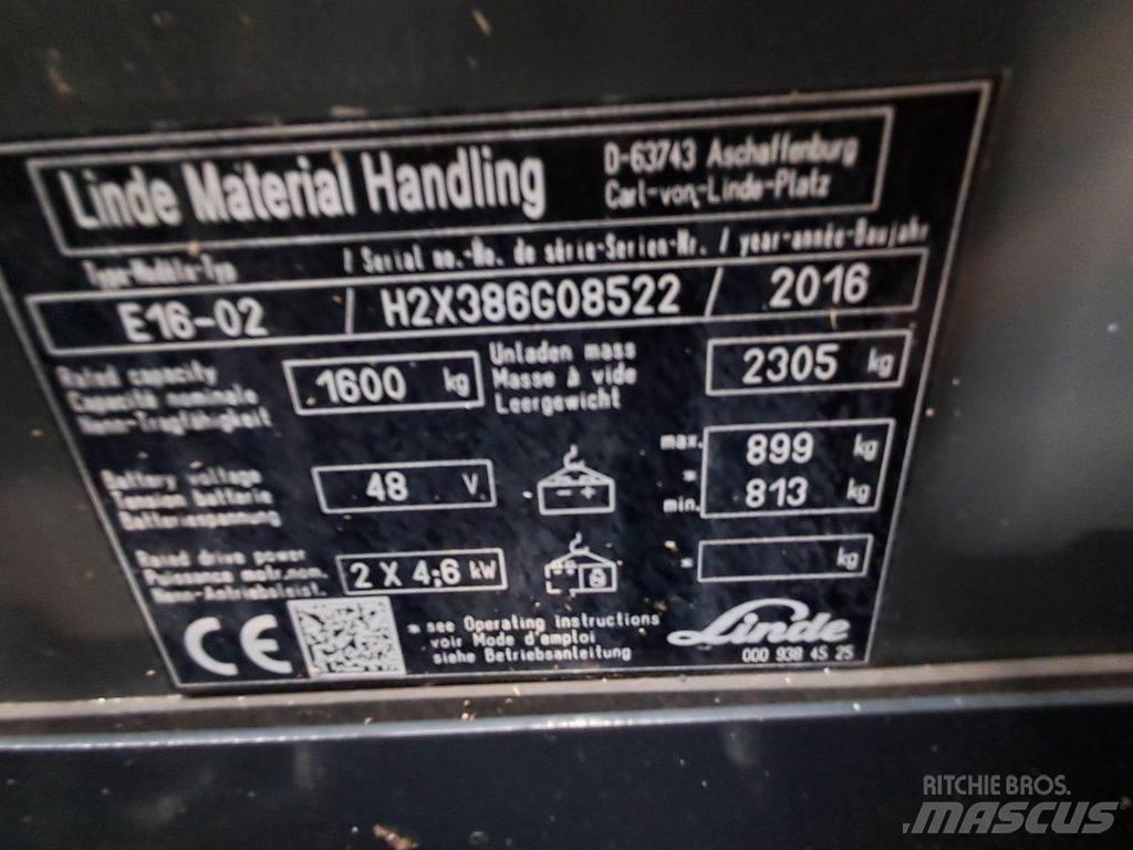 Linde E16-02 バッテリーフォークリフト