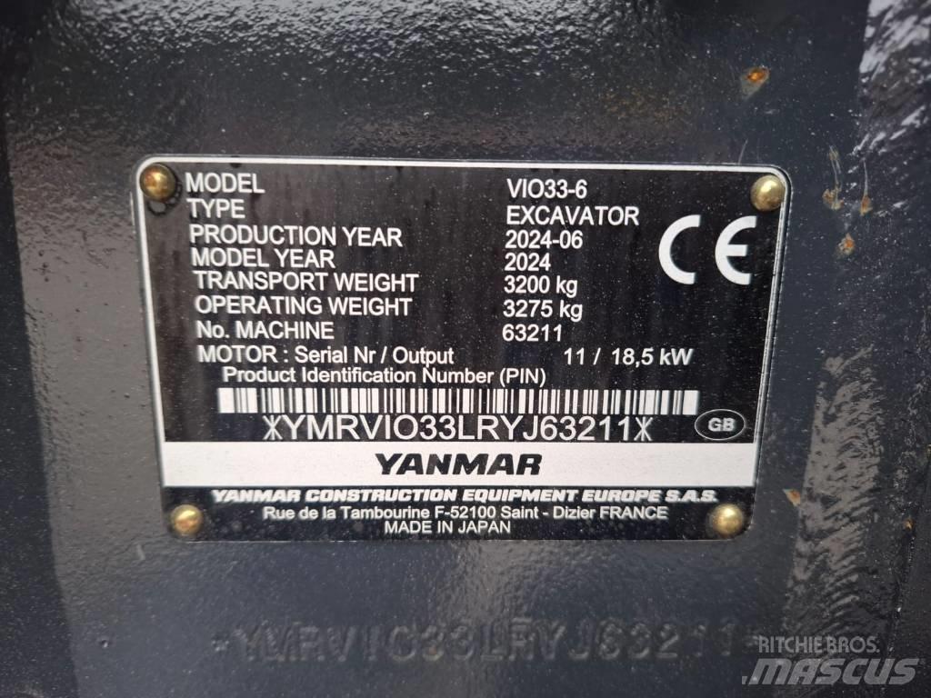 Yanmar Vio 33-6 ミニ油圧ショベル 7t以下（ミニユンボ・ミニディガー）