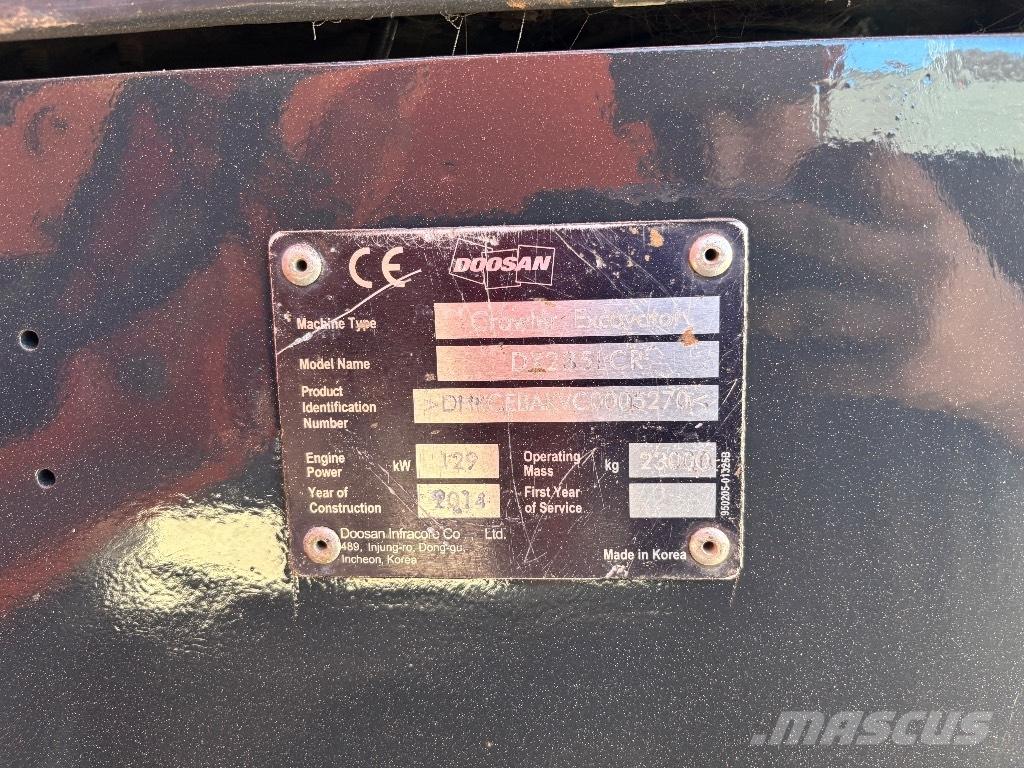 Doosan DX 235 LCR 大型油圧ショベル12t以上（パワーショベル・ユンボ）