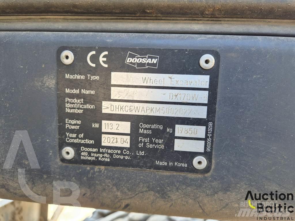 Doosan DX 170 W-5 ホイール式油圧ショベル（パワーショベル・ユンボ・バックホー）