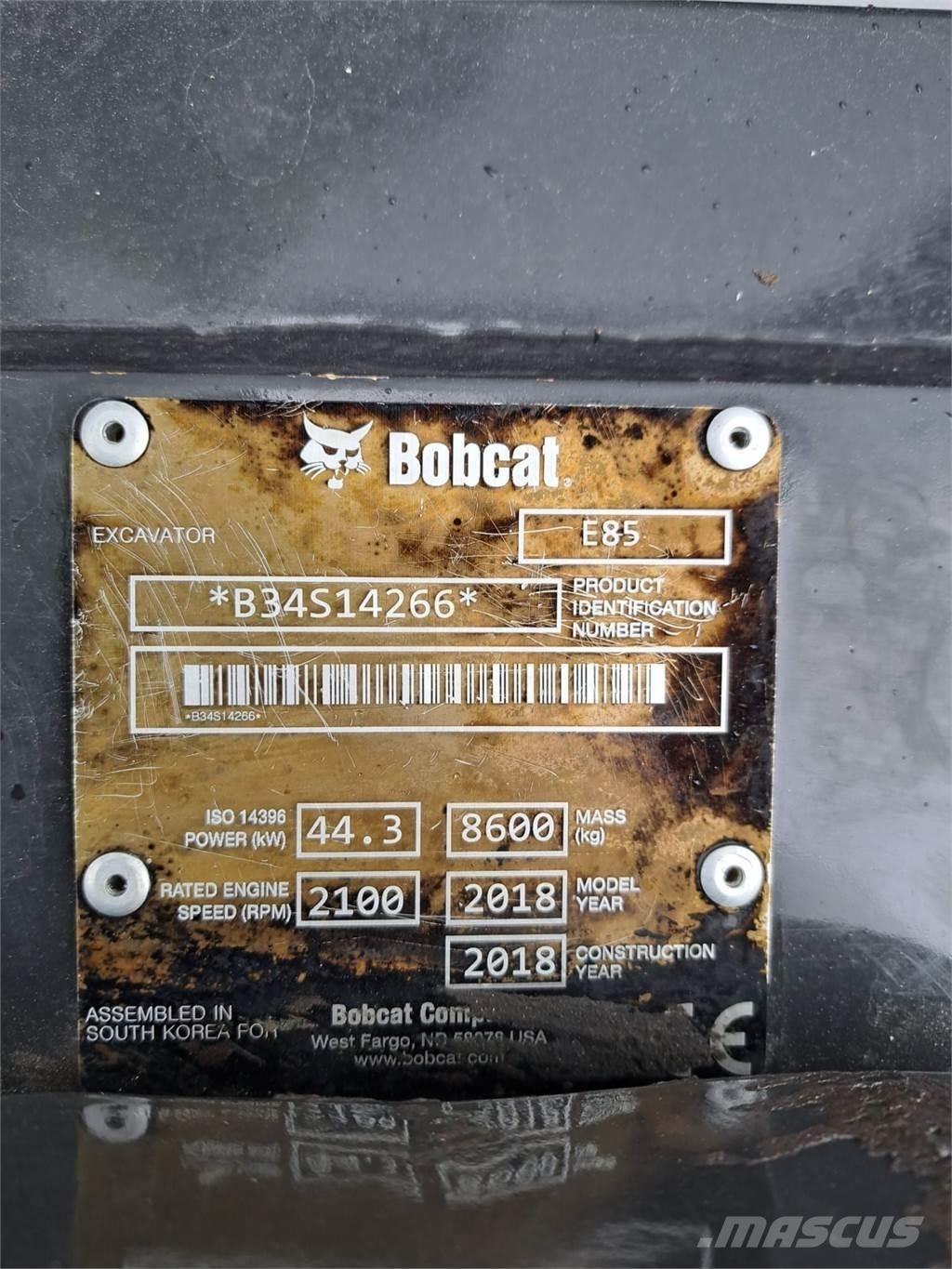 Bobcat E85 ミニ油圧ショベル 7t以下（ミニユンボ・ミニディガー）