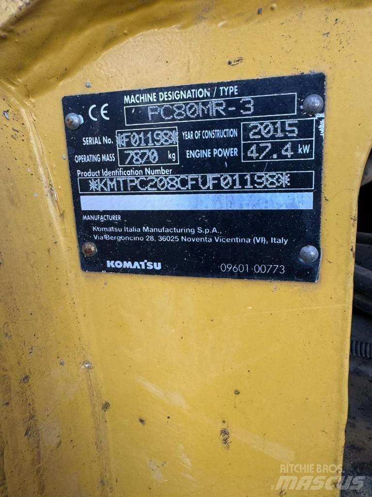 Komatsu PC 80 MR-3 中型油圧ショベル 7ｔ-12ｔ（ユンボ・パワーショベル・バックホー）