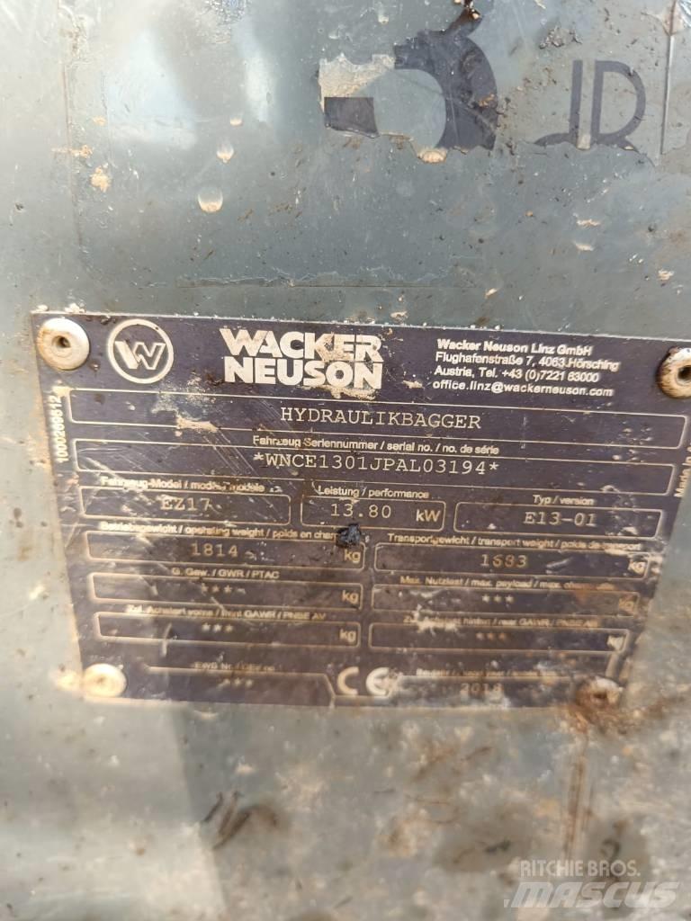 Wacker Neuson EZ 17 ミニ油圧ショベル 7t以下（ミニユンボ・ミニディガー）