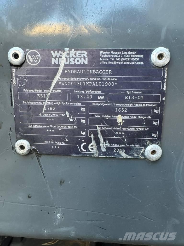 Wacker Neuson EZ 17 ミニ油圧ショベル 7t以下（ミニユンボ・ミニディガー）