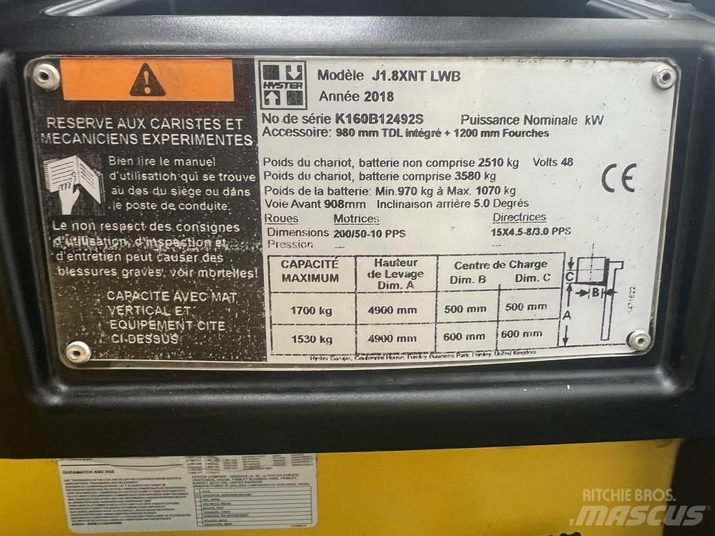 Hyster J 1.8 XNT バッテリーフォークリフト