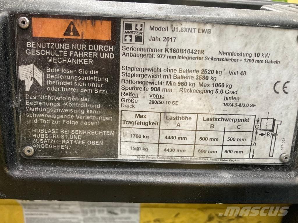 Hyster J 1.80 XNT バッテリーフォークリフト