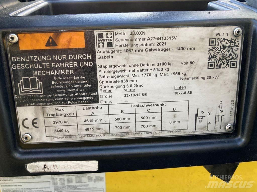 Hyster J 3.0 XN バッテリーフォークリフト
