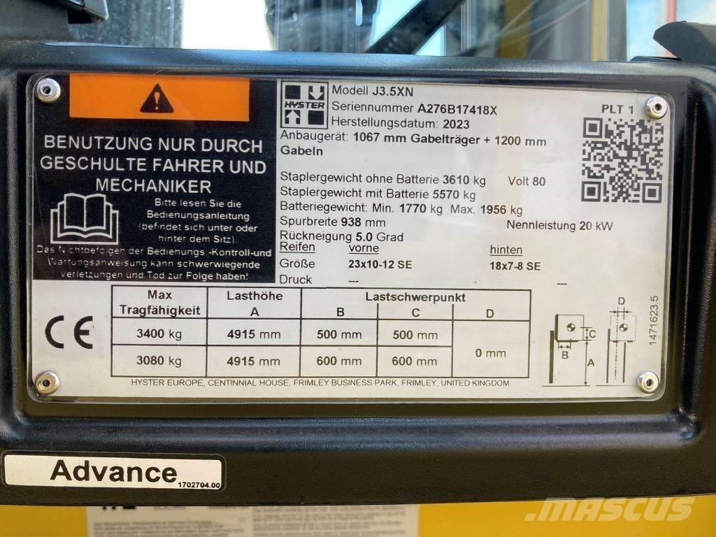 Hyster J 3.5 XN バッテリーフォークリフト