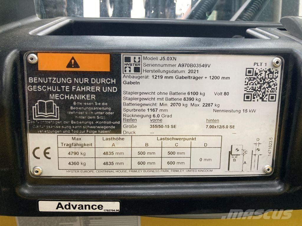 Hyster J 5.0 XN バッテリーフォークリフト