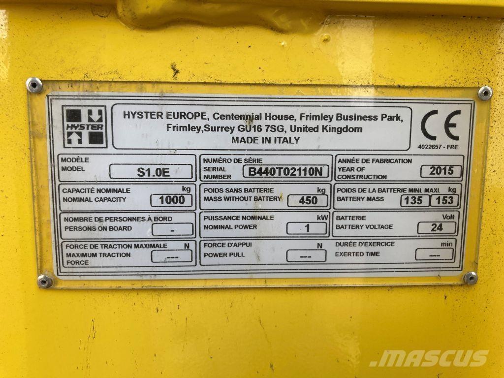 Hyster S 1.0E ウォーキンフォークリフト