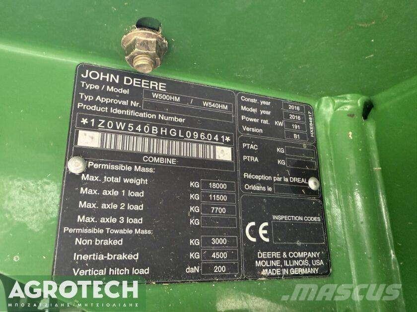 John Deere W540 HM トラクター