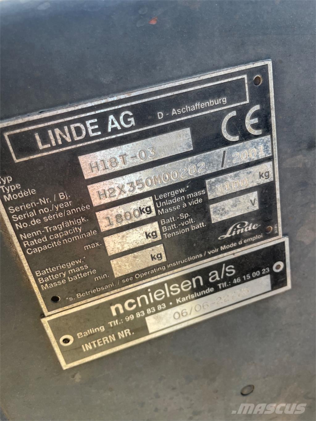 Linde H18T LPGフォークリフト