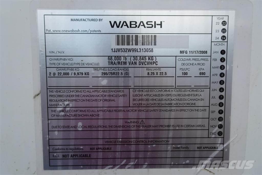 Wabash DVCVHPC ボックスボディートレーラー