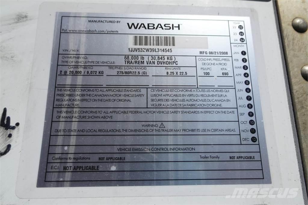 Wabash DVHDHPC ボックスボディートレーラー