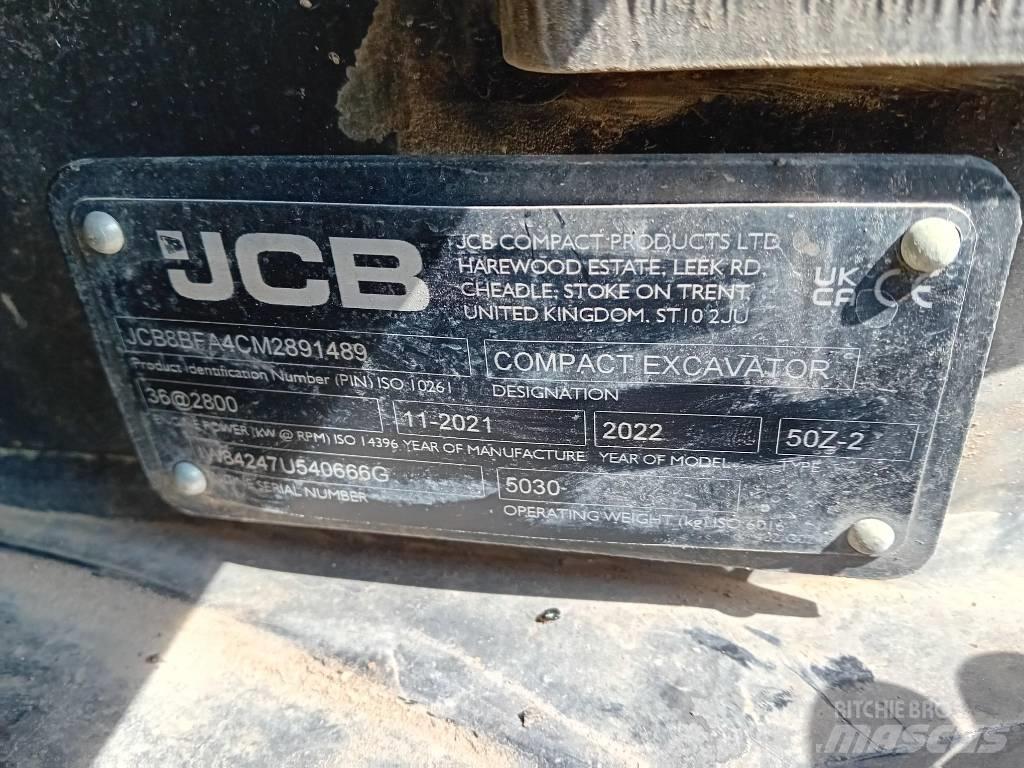 JCB 50 Z-2 ミニ油圧ショベル 7t以下（ミニユンボ・ミニディガー）