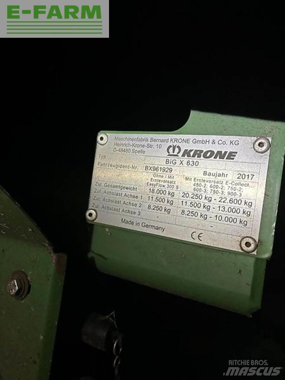 Krone big x 630 自走式フォレージハーベスター