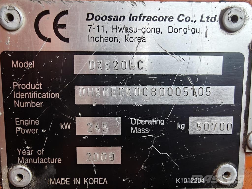 Doosan DX520LC 大型油圧ショベル12t以上（パワーショベル・ユンボ）