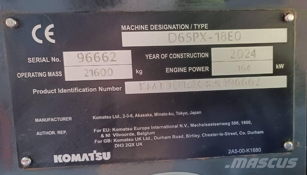 Komatsu D65PX-18E0 ブルドーザー
