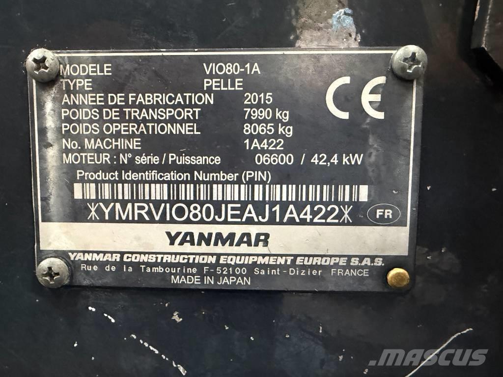 Yanmar Vio 80-1A 中型油圧ショベル 7ｔ-12ｔ（ユンボ・パワーショベル・バックホー）