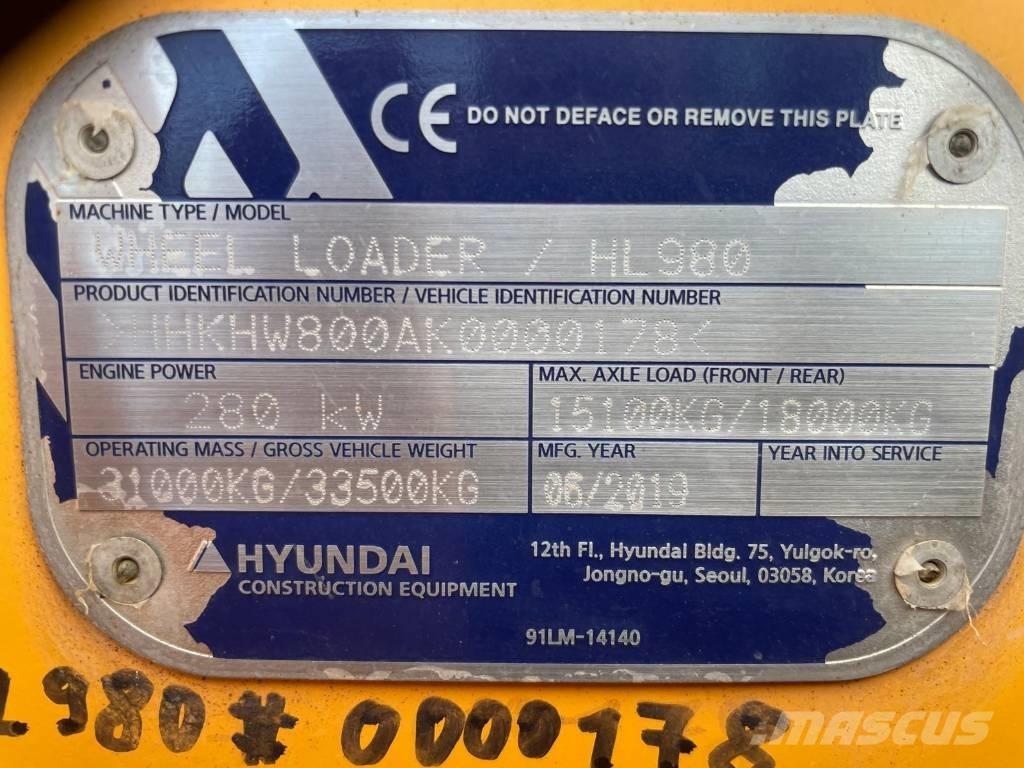 Hyundai HL 980 ホイールローダー・タイヤショベル
